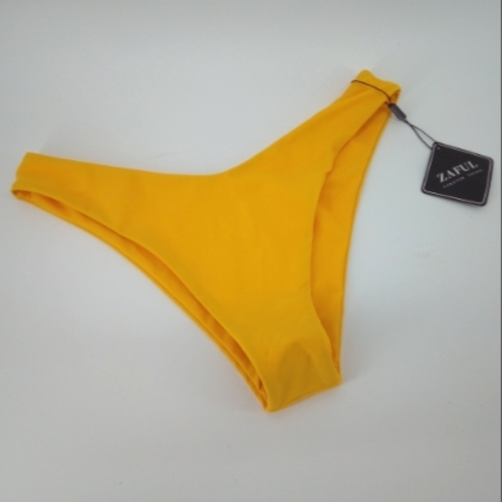 NWT Zaful Yellow Bikini Bottom Not a Full Bottom Large 8 Swim Swimwear Bathing